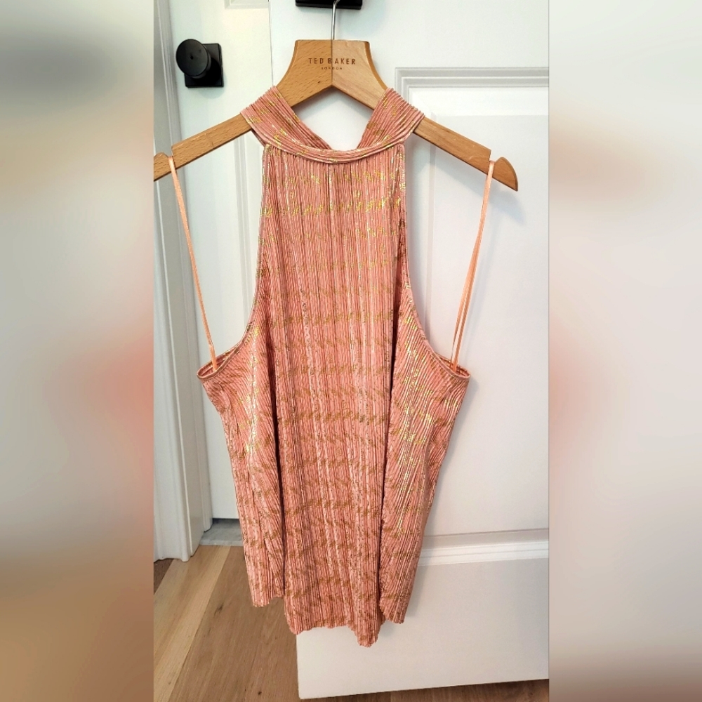 Peach Gold Halter tank top